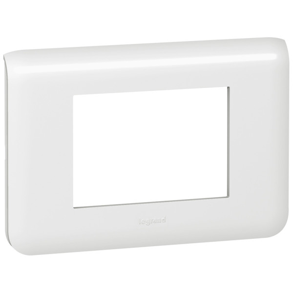 Plaque pour prise et interrupteur Legrand Mosaic - 3 modules - blanc