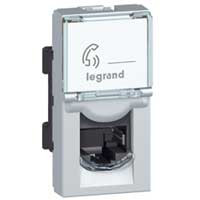 Prise RJ45 Legrand Mosaic - Cat. 5e - FTP - 1 mod - alu - LCS² Legrand