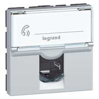 Prise RJ45 Legrand Mosaic - Cat. 5e - FTP - 2 mod - alu - LCS² Legrand