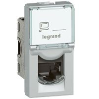 Prise RJ45 Mosaic Legrand - 1 module - Cat.6 - FTP - à clipser - Aluminium - IP20 - IK04