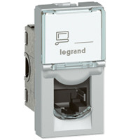 Prise RJ45 Legrand Mosaic - cat.6A - STP - 1 mod - alu Legrand