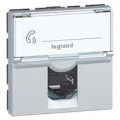 Prise RJ45 Legrand Mosaic - Cat. 6 - FTP - prise à 90° - 2 mod - alu - LCS² Legrand