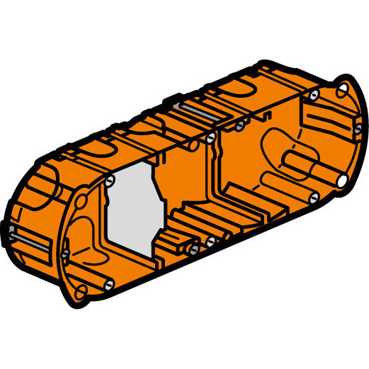 Boîte d'encastrement multimatériaux Legrand Batibox - 3 postes - 6/8 modules - vert/horiz - prof. 40