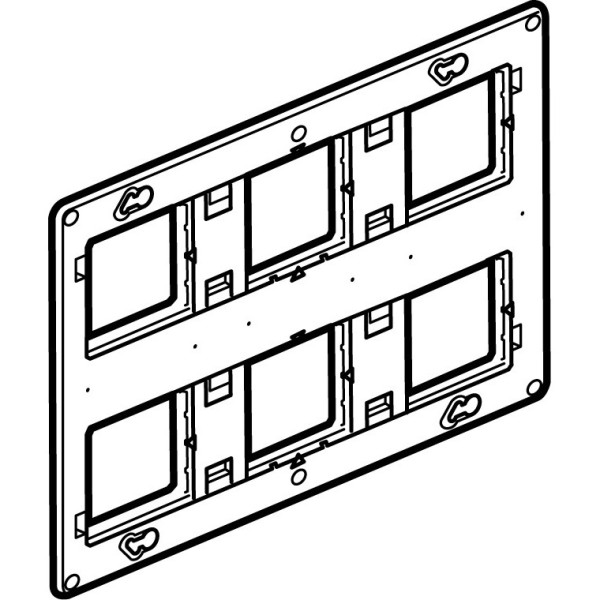 Support grand format Batibox pour Legrand Mosaic - 2 x 3 postes - 2 x 6/8 modules