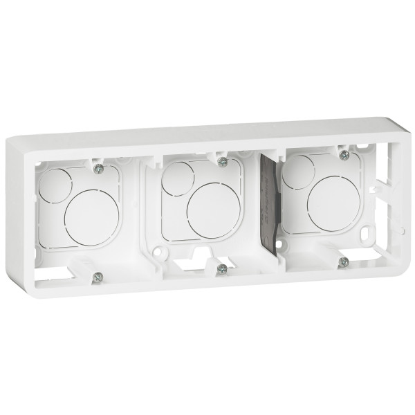 Cadre saillie profondeur 40mm Legrand Mosaic pour 6 , 8 ou 3x2 modules horizontal et support référence 080253