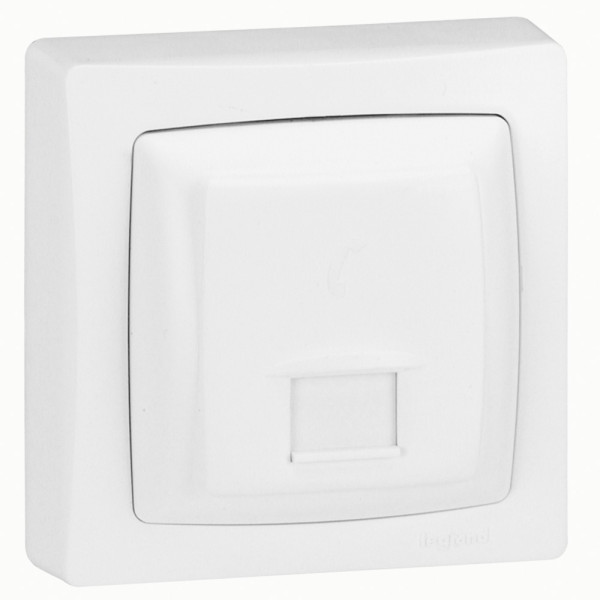 Prise RJ45 Numéris / interrupteur 8 contacts appareillage saillie Legrand complet - blanc