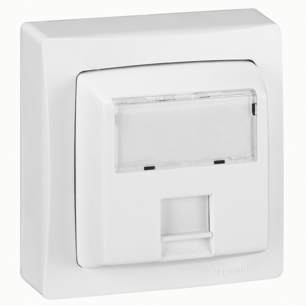 Prise RJ45 Cat.5e UTP 8 contacts appareillage saillie complet - blanc Legrand