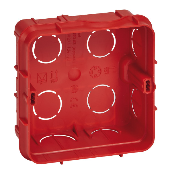 Boîte complète Batibox Legrand - pour dérivation - plastique - IP20 - IK04 - rouge