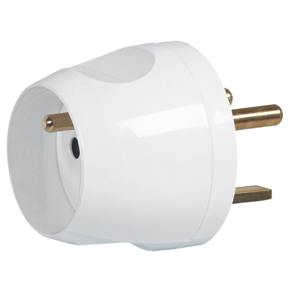 Adaptateur prise de courant 2P+T Legrand - brancht 1 fiche 16 A sur 1 socle 20 A - blanc