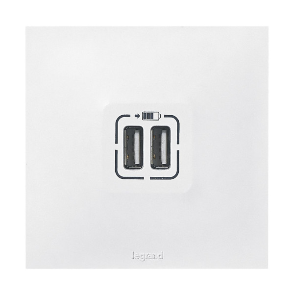 Chargeur double usb 2400ma Legrand Neptune