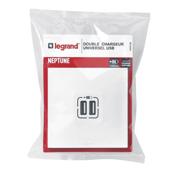 Chargeur double usb 2400ma Legrand Neptune