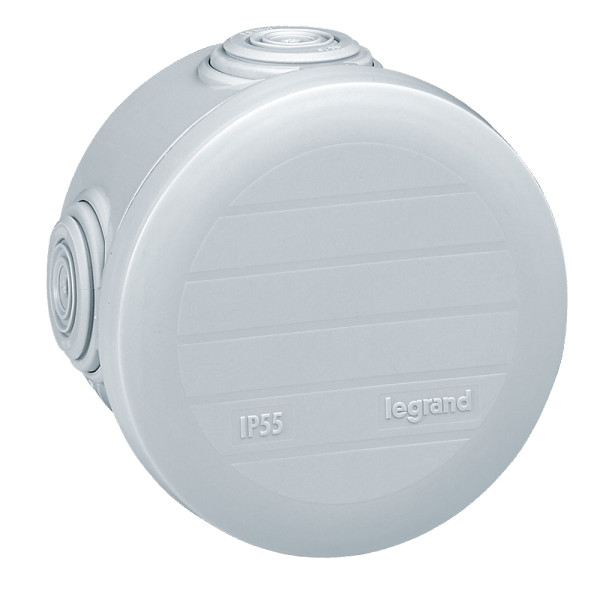 Bte ronde - Ø 70/h 45 étanche Plexo blanc - embout (4) -IP55/IK07- 650°C