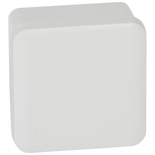 Boîte de dérivation carrée 80x80x45 étanche Legrand Plexo gris - face lisse - IP55/IK07- 650°C