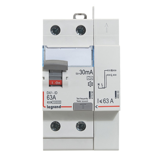 Interrupteur Différentiel Bipolaire 63 A Type A 30 mA DX3-ID Legrand – Arrivée et Départ Haut