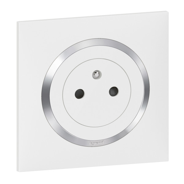 Legrand prise de courant surface fb - 2p+t - ba - blanc chrome - cpl avec griffes