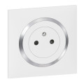 Legrand prise de courant surface fb - 2p+t - ba - blanc chrome - cpl avec griffes