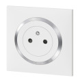 Legrand prise de courant surface fb - 2p+t - ba - blanc chrome - cpl avec griffes