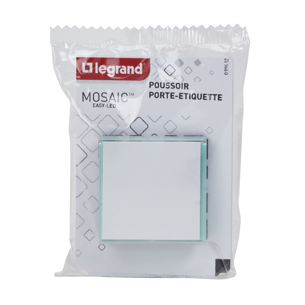 Mosaic poussoir porte etiquette 6a 2 modules composable blanc