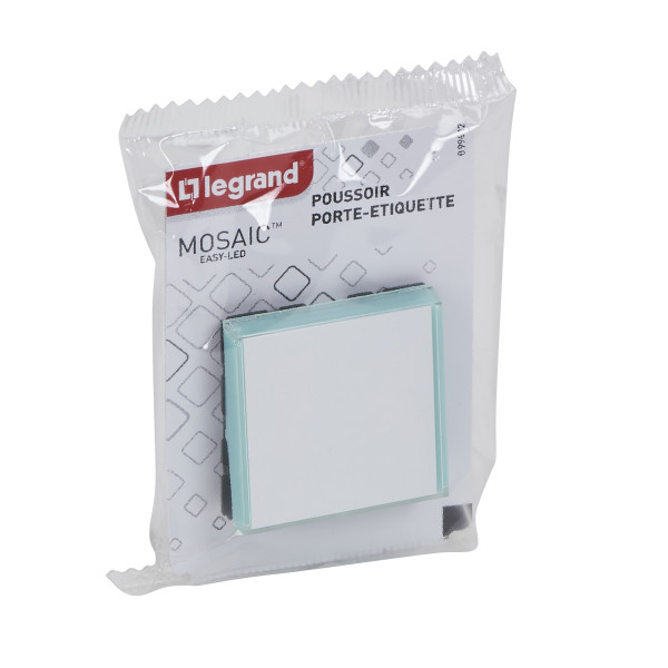 Mosaic poussoir porte etiquette 6a 2 modules composable blanc