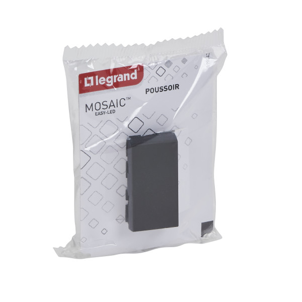 Mosaic poussoir 6a 1 module composable noir mat