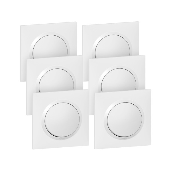 Legrand dooxie lot de 6 interrupteurs ou va et vients blanc complet