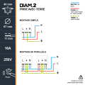 Diam 2 Debflex lot de 4 prises 2p+t et 2 va-et-vient alu