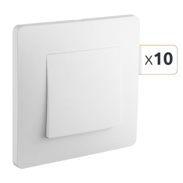 Va-et-vient Debflex Cali blanc avec plaque boite de 10