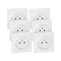 Lot de 6 prises de courant surface Legrand dooxie avec terre blanc complet