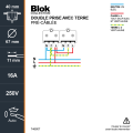 Blok double prise de courant 2p+t precablee blanc