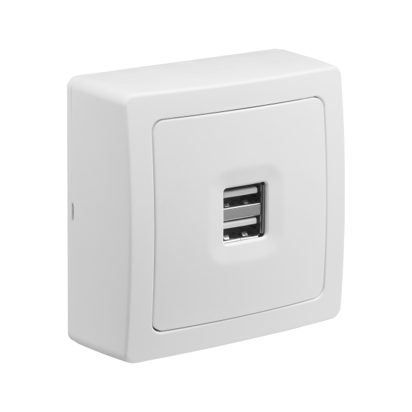 Blok prise usb double 2,1a blanc