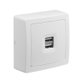 Blok prise usb double 2,1a blanc