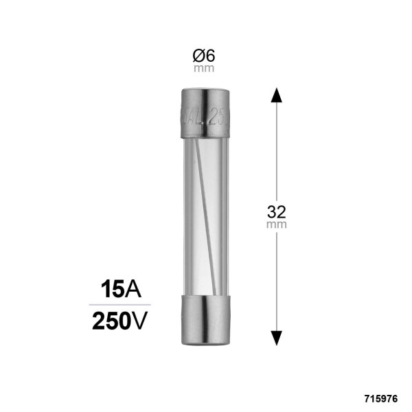 Sachet de 3 fusibles Debflex verre à fusion rapide 6x32 15a 250v