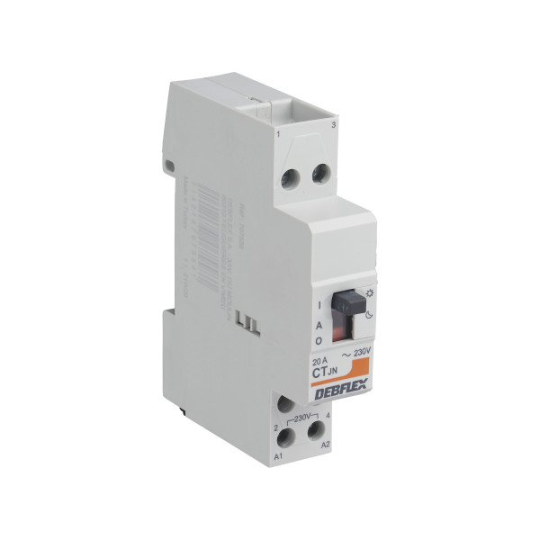 Contacteur jour/nuit Debflex 20A 230V 1 module gris