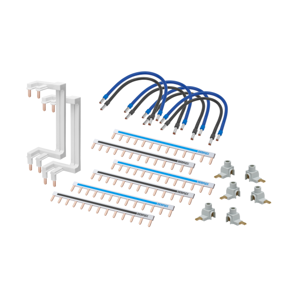 Kit de câblage Debflex 3 rangées (6 peignes reversibles bleu et noir,6bornes de connexion, 8 câbles surmoulÉs et 2 peignes verticaux)