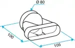 Aldes minigaine 40x100 - raccord droit pour conduit {diam} 80 mm