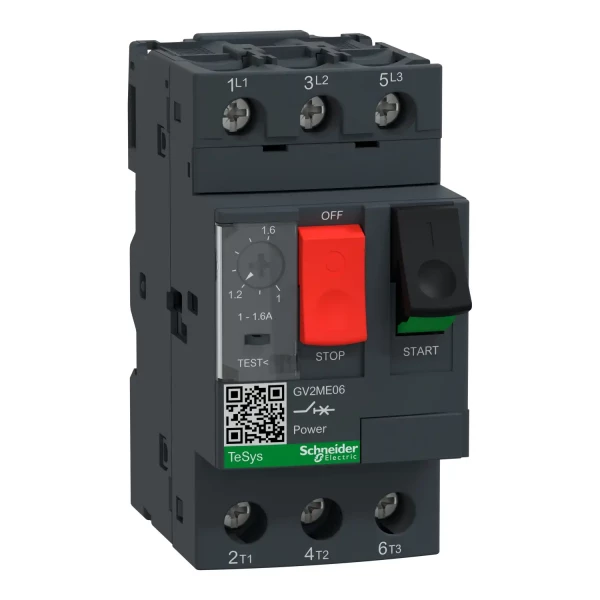 Disjoncteur moteur 1 à 1,6A Schneider Tesys Gv2Me 3P 3D déclencheur magnétothermique - GV2ME06 - Schneider Electric - GV2ME06 Disjoncteur moteur 1 à 1,6A Schneider Tesys Gv2Me 3P 3D déclencheur magnétothermique - GV2ME06 - Schneider Electric - GV2ME06