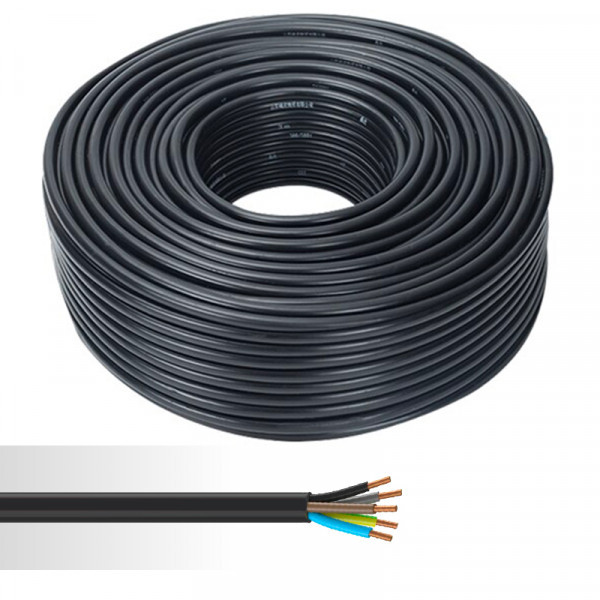 Câble électrique rigide U-1000 R2V 5G6mm² noir couronne de 50m - NoName - 12121562 Câble électrique rigide U-1000 R2V 5G6mm² noir couronne de 50m - NoName - 12121562